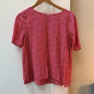 Boden pink polka dot blouse women’s size 6
